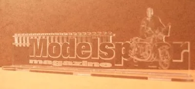 Plexi presse-papier met het logo van Modelspoor Magazine